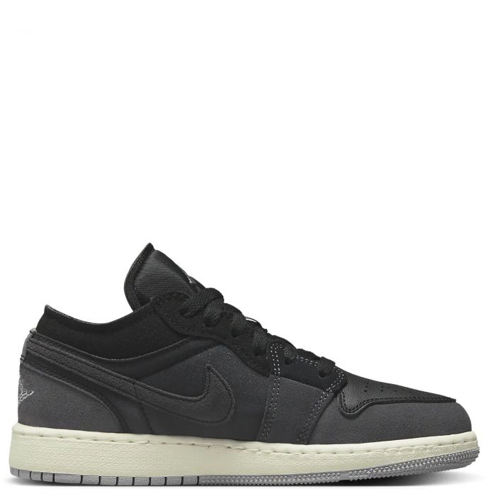 (GS) Air Jordan 1 Low SE Craft Black/Light Graphite/Sail/Cement Grey