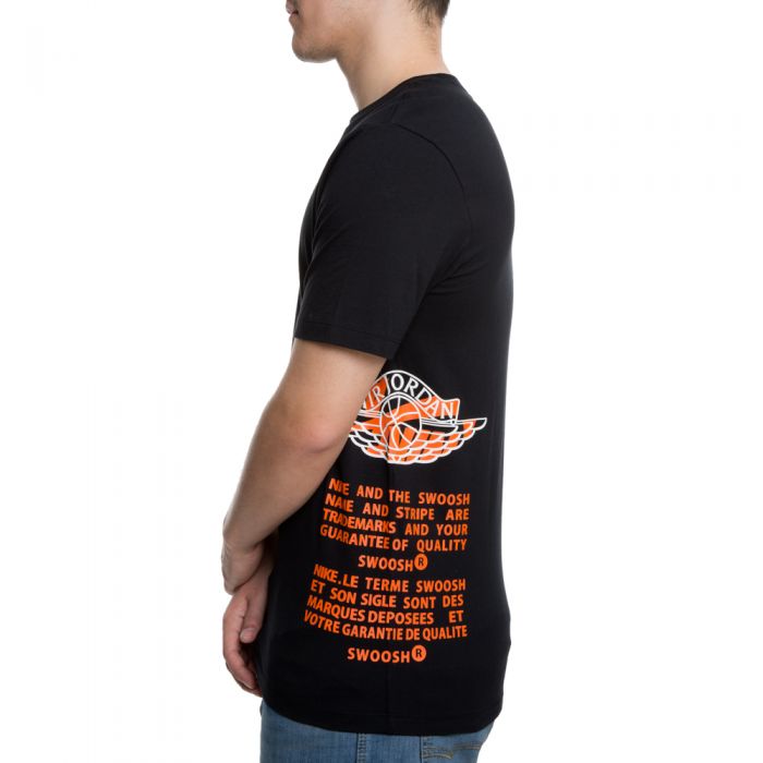 black and orange jordan shirt