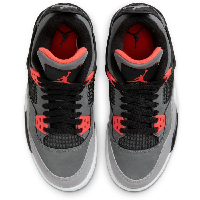 (GS) Air Jordan 4 Retro Dark Grey/Infrared 23-Black-Cement Grey