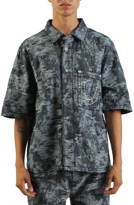 Super T Oversize Jacquard Shirt Alley Loop Light Wash