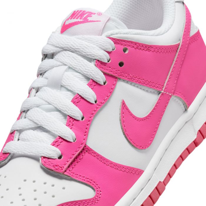 Grade School Dunk Low  White/Laser Fuchsia