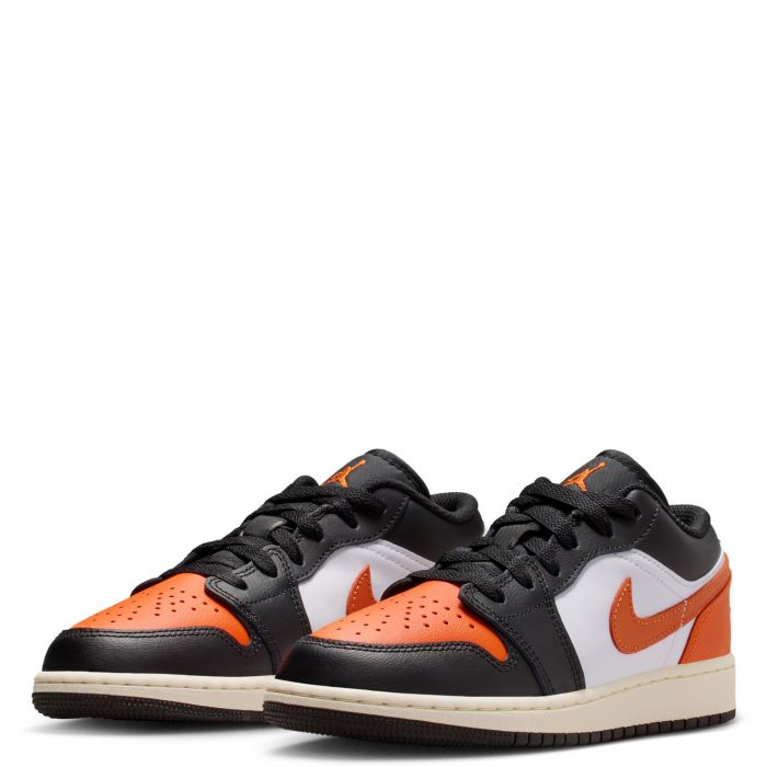 Grade-School Air Jordan 1 Low Black/Starfish-White-Sail