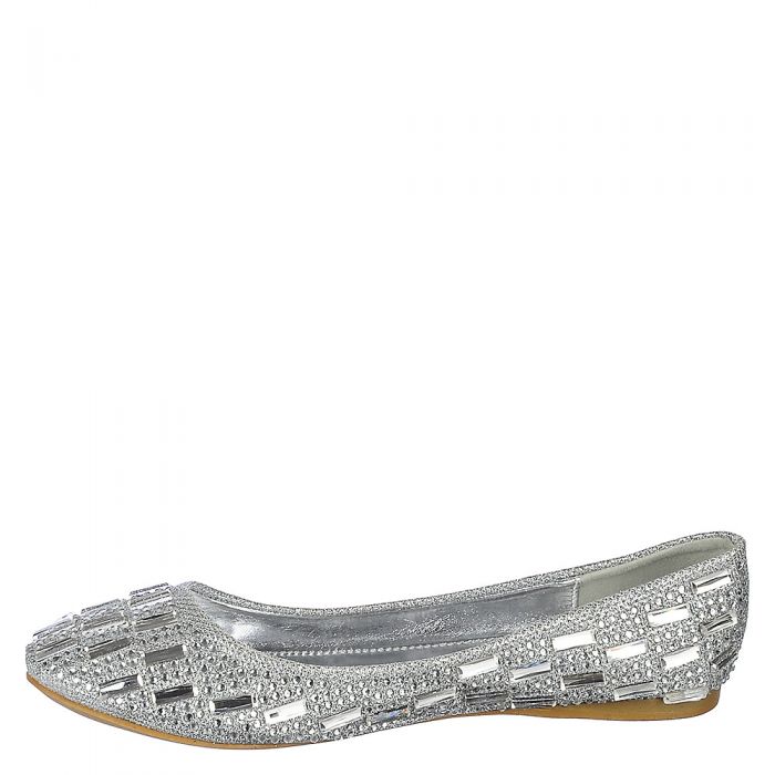 Julie-04 Flat Sequin Dress Shoes Silver