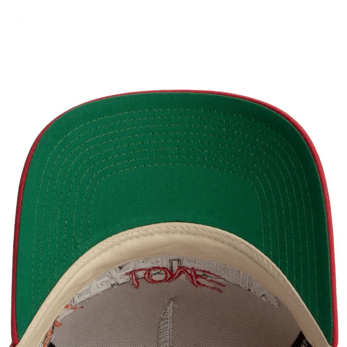 Love Fearlessly Twill Trucker Hat  Sand/Red