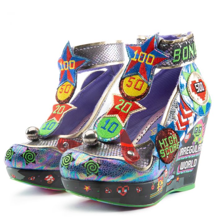 IRREGULAR CHOICE High Score Wedges 4529-01B-SLV - Shiekh