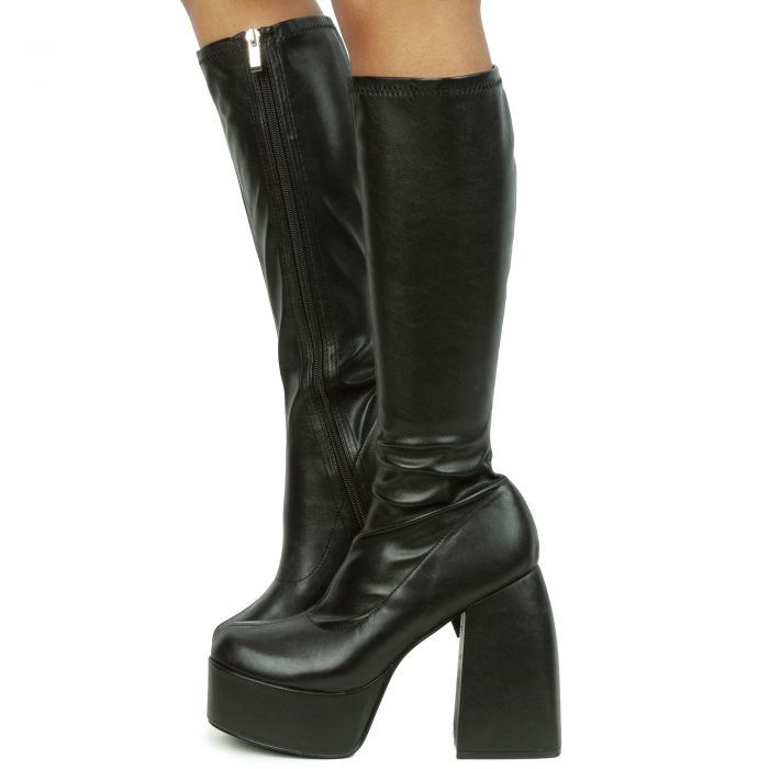 Sukki-2 Chunky Platform Boot Black PU