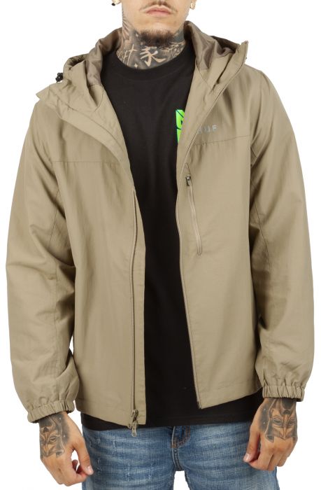 Huf Essentials Zip Standard Shell Jacket Khaki