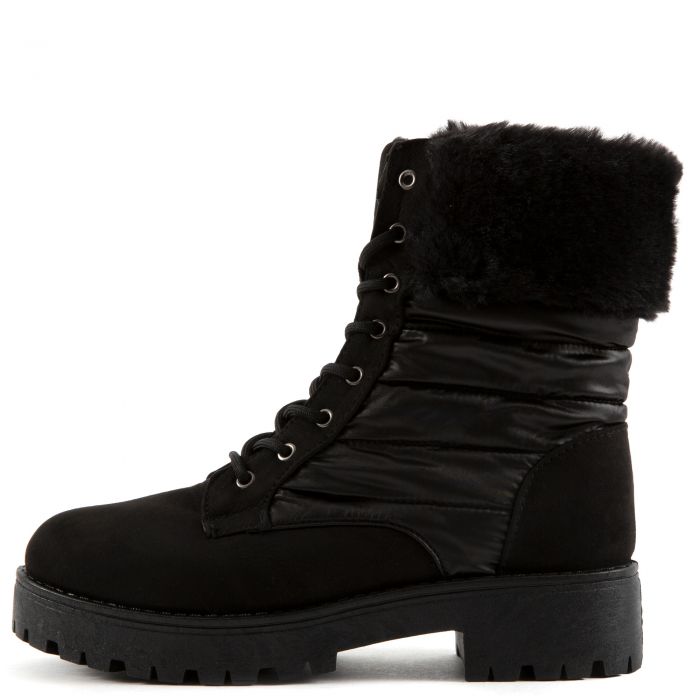 J P ORIGINAL Wildone-51 Puffer Lace-Up Boots JPM WILDONE-51-BLKFS - Shiekh