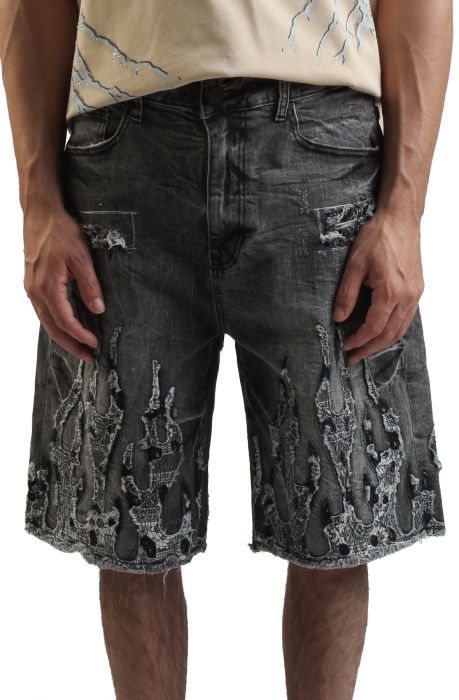 Mechanical Flames Shorts Eris Grey
