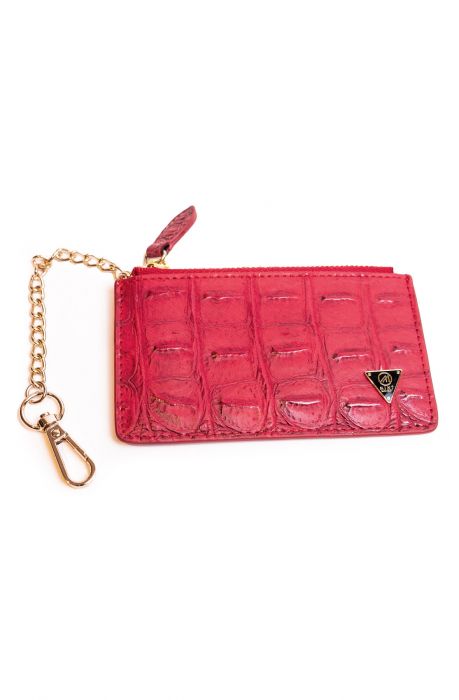 Croc Leather Pouch - Red Red