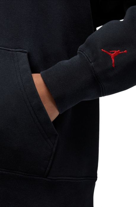 Flight Fleece Women's Satin-Lined Pullover Hoodie Black/Red