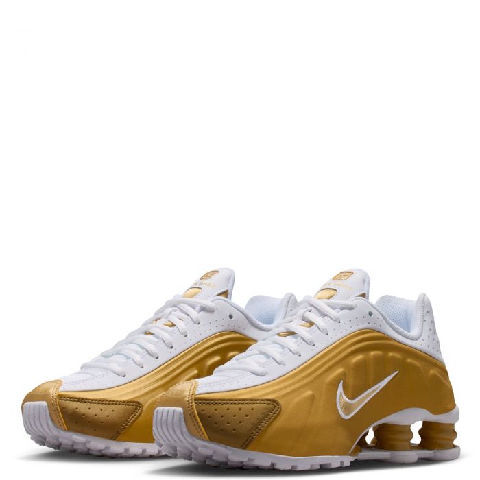 Grade-School Shox R4 Metallic Gold/Metallic Gold-White