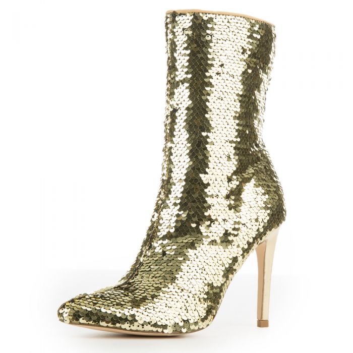 CAPE ROBBIN Gigi-9 Gold Bootie GIGI-9/GOLD - Shiekh