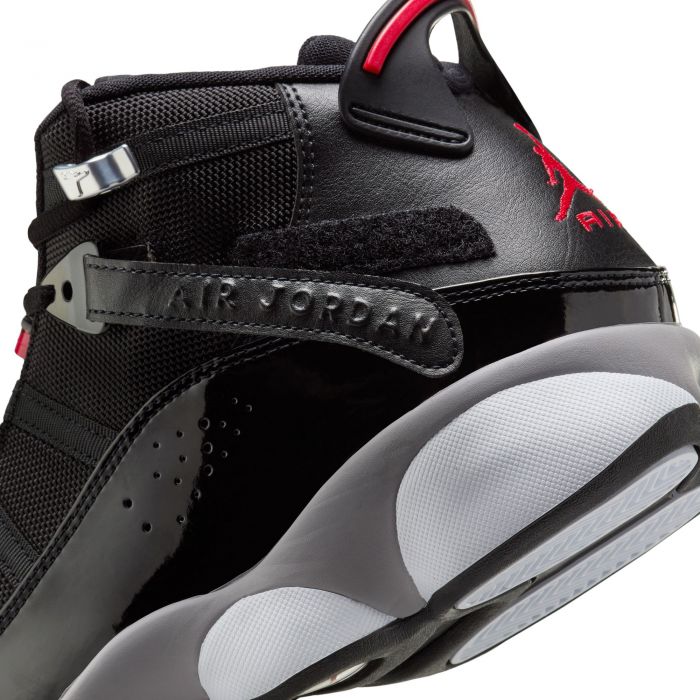 6 Rings  Black/Fire Red-White-Metallic Silver