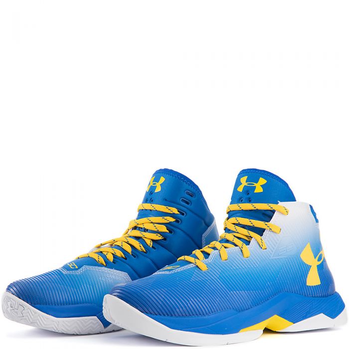 Blue/Yellow/White Junior's Curry 2.5 Athletic Basketball Sneaker