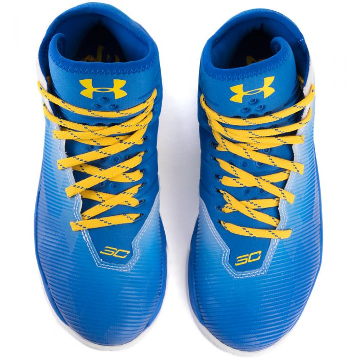 Blue/Yellow/White Junior's Curry 2.5 Athletic Basketball Sneaker