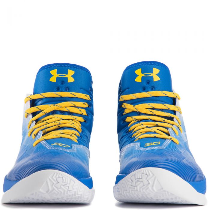 Blue/Yellow/White Junior's Curry 2.5 Athletic Basketball Sneaker