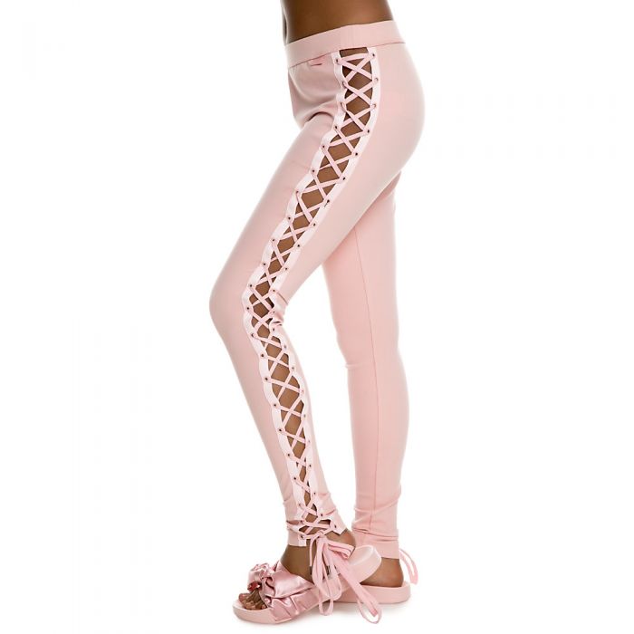 Women's Boxing & Bomber Lacing Leg-Tights SILVER PINK