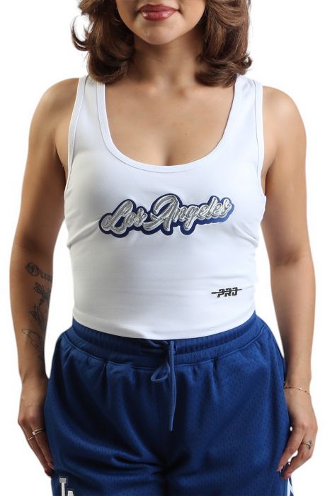 MLB Los Angeles Dodgers Fitted Tank Top  White
