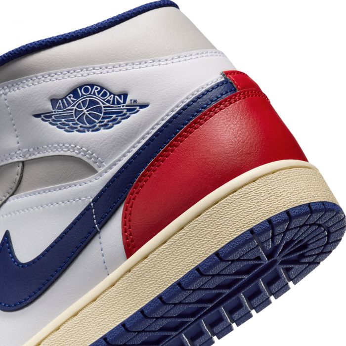 Air Jordan 1 Mid White/Deep Royal Blue-University Red