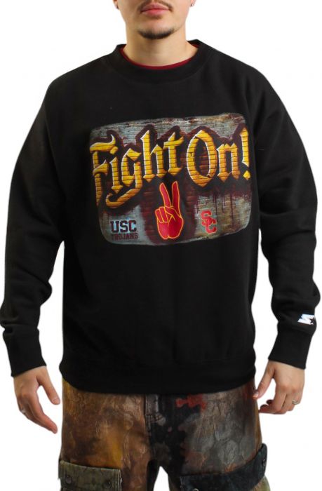 USC FIGHT ON CREWNECK black