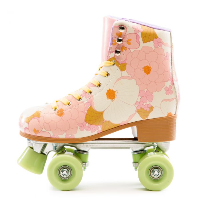 Archie-59 Floral Print Roller Skates Pink