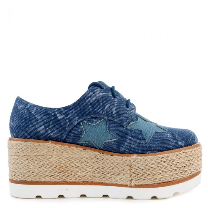 Shena-03 Platform Shoes Blue Denim