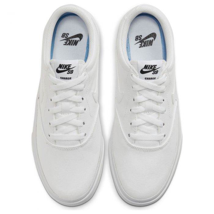 nike sb charge white canvas