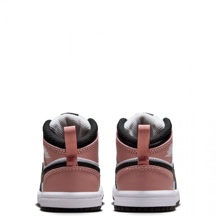 Toddler Jordan 1 Mid WHITE/BLACK-RUST PINK