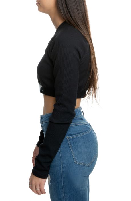 Sportswear Long Sleeve Crop Top Black