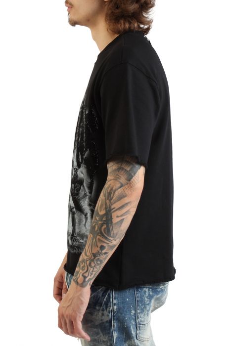 BLITZ French Terry Crop T-Shirt  Black