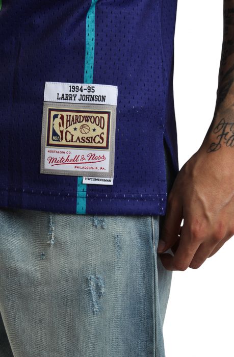 Larry Johnson Charlotte Hornets 1994/95 Hardwood Classics Swingman Player Jersey Purple