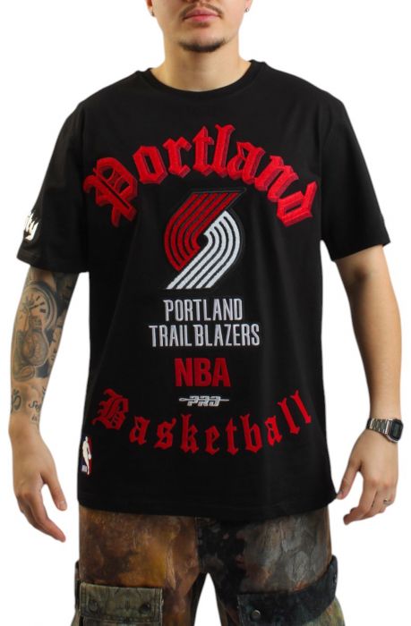 NBA PORTLAND BLAZERS OLD ENGLISH T-SHIRT  Black