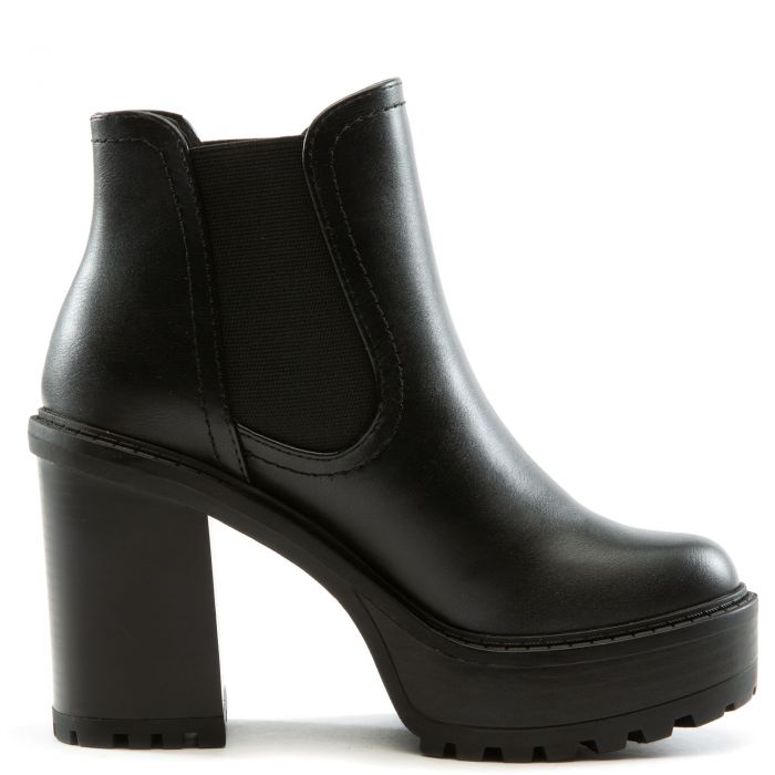 Think-S Platform High Heel Bootie Black Pu