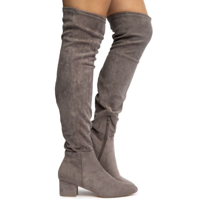 INTOUCH FOOTWEAR Wynter-1 Over the Knee Boots WYNTER-1-GRSU - Shiekh