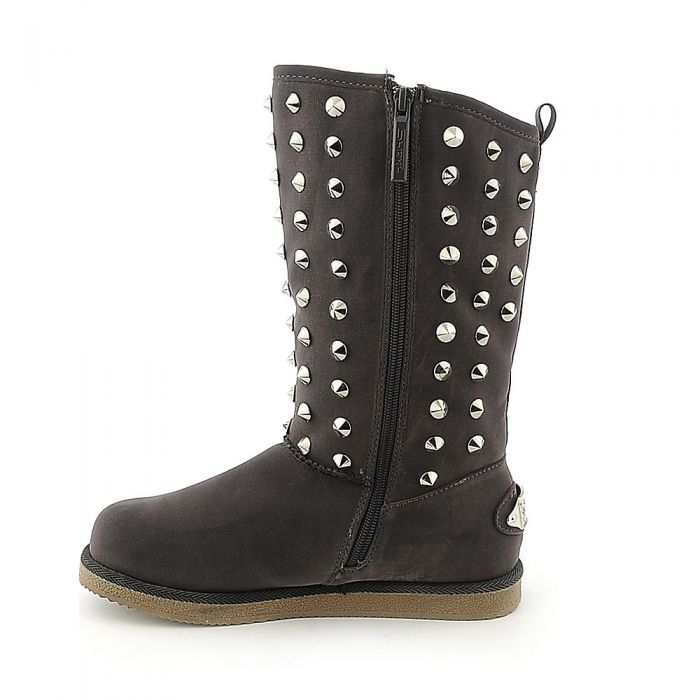 Flat Studded Boot Urban Studs Grey Grey