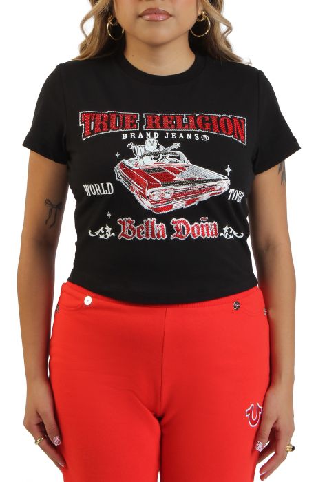 True Religion X Bella Dona Crystal Lowrider Baby T-Shirt Black