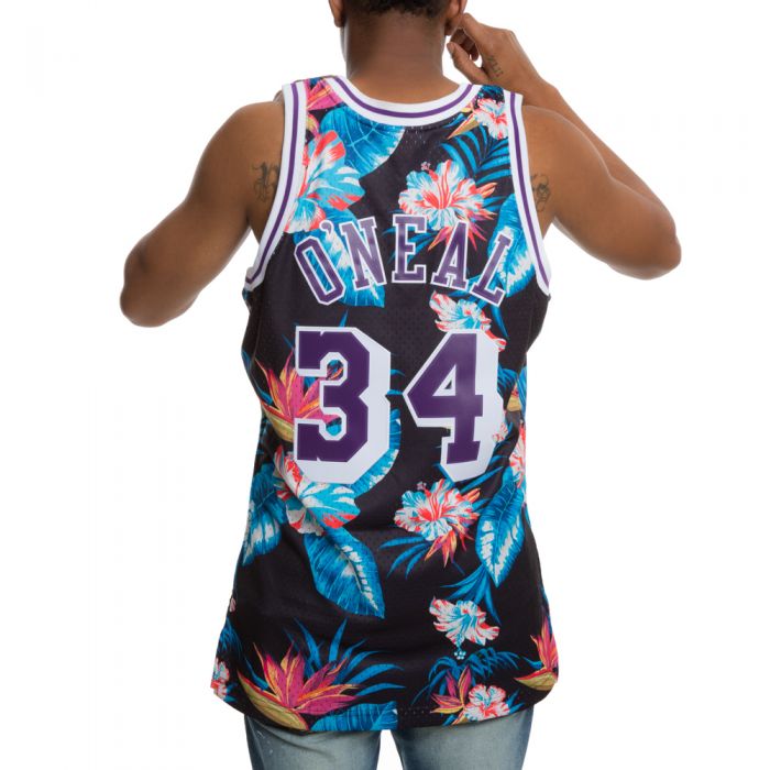 Mitchell & Ness LA LAKERS Shaquille O'Neal Shaq FLORAL JERSEY Men’s XS  X-Small