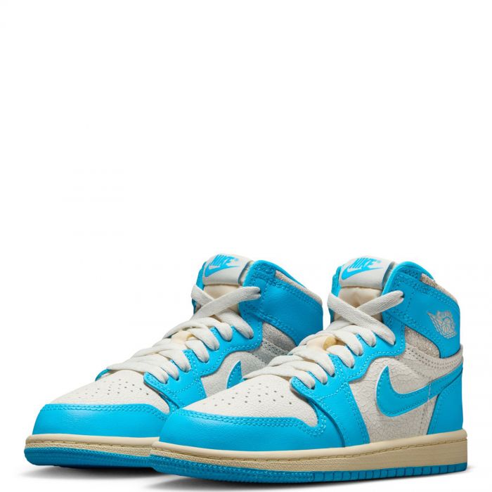 Pre-School Jordan 1 Retro High OG UNC Reimagined Dark Powder Blue/Dark Powder Blue-Sail