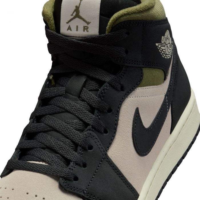 Air Jordan 1 Mid SE Lt Orewood Brn/Off Noir-Medium Olive