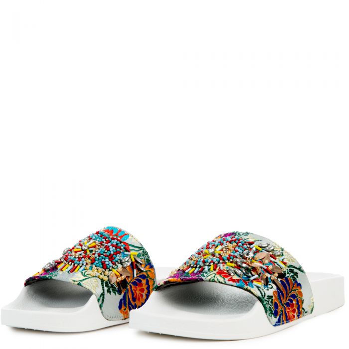 Sparkly White Sandal WHITE MULT