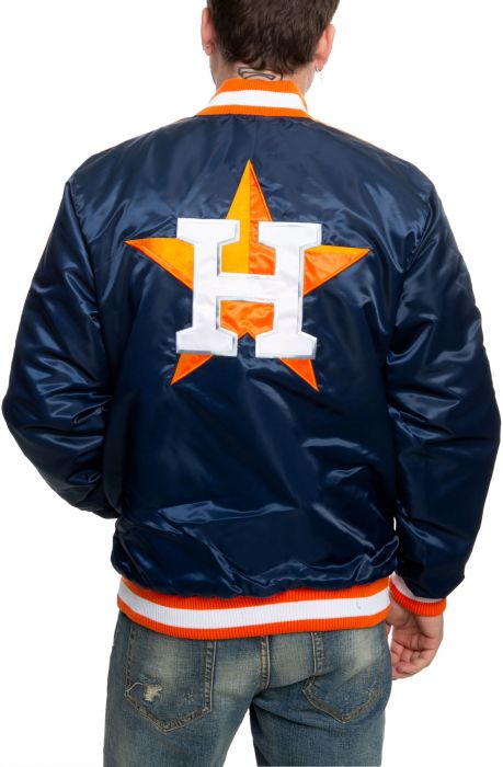 STARTER Houston Astros HEAVYWEIGHT SATIN Blue 🍊 White VARSITY Jacket