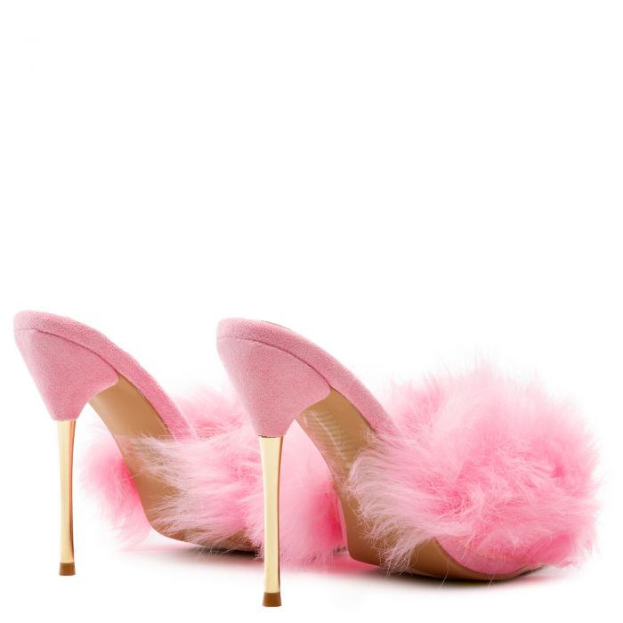 Fuji Fur High Heels Pink