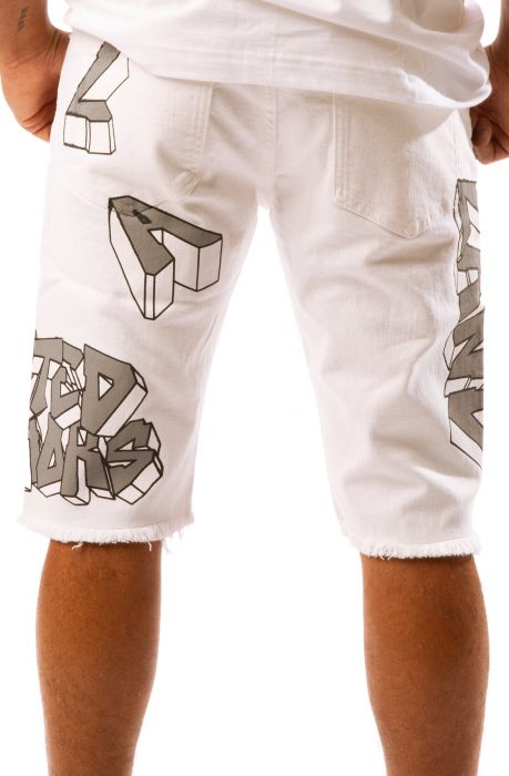 Bombers Denim Shorts White