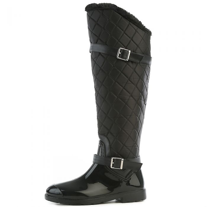 Women's Stormy Fur Rain Boot Black