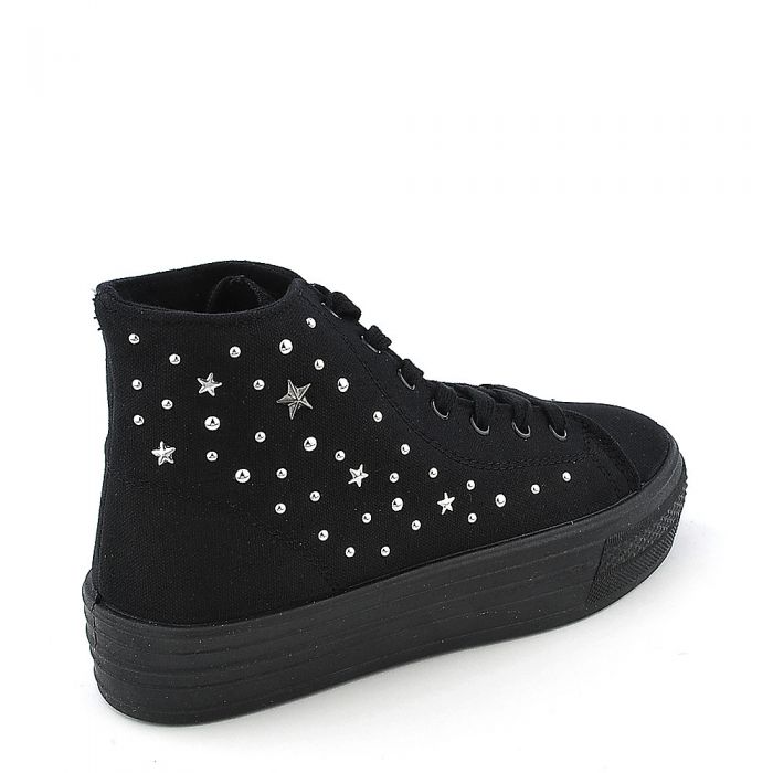 Studded Platform Sneaker Black