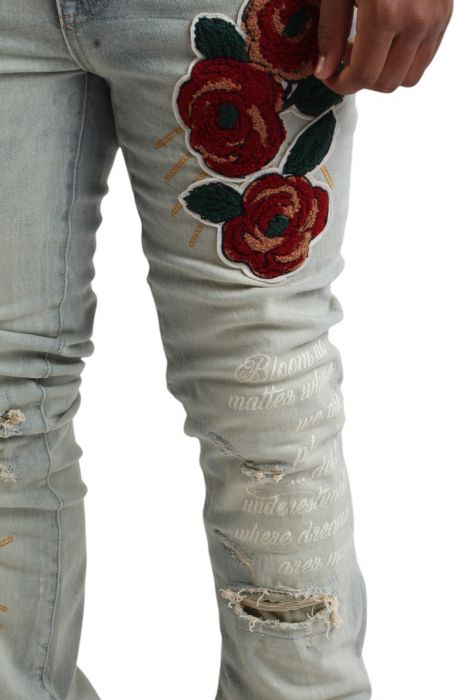 Seville Floral Stacked Jean Seville Blue