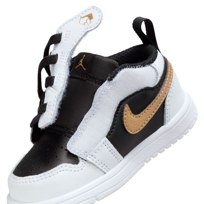 Toddler Jordan 1 Low  White/ Metallic Gold-Black