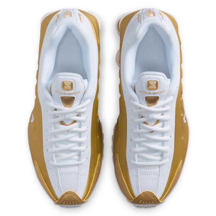 Grade-School Shox R4 Metallic Gold/Metallic Gold-White
