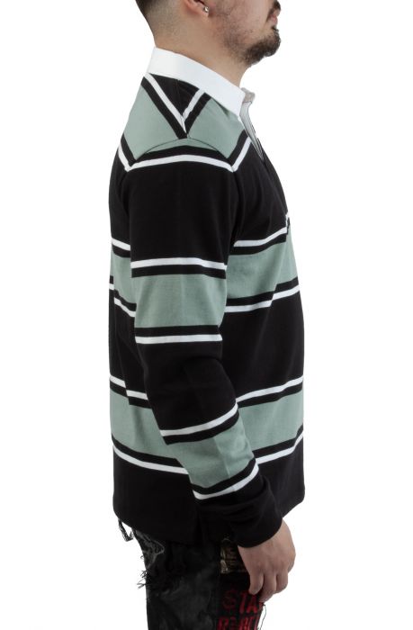 Palmer Striped Rugby Black/Green